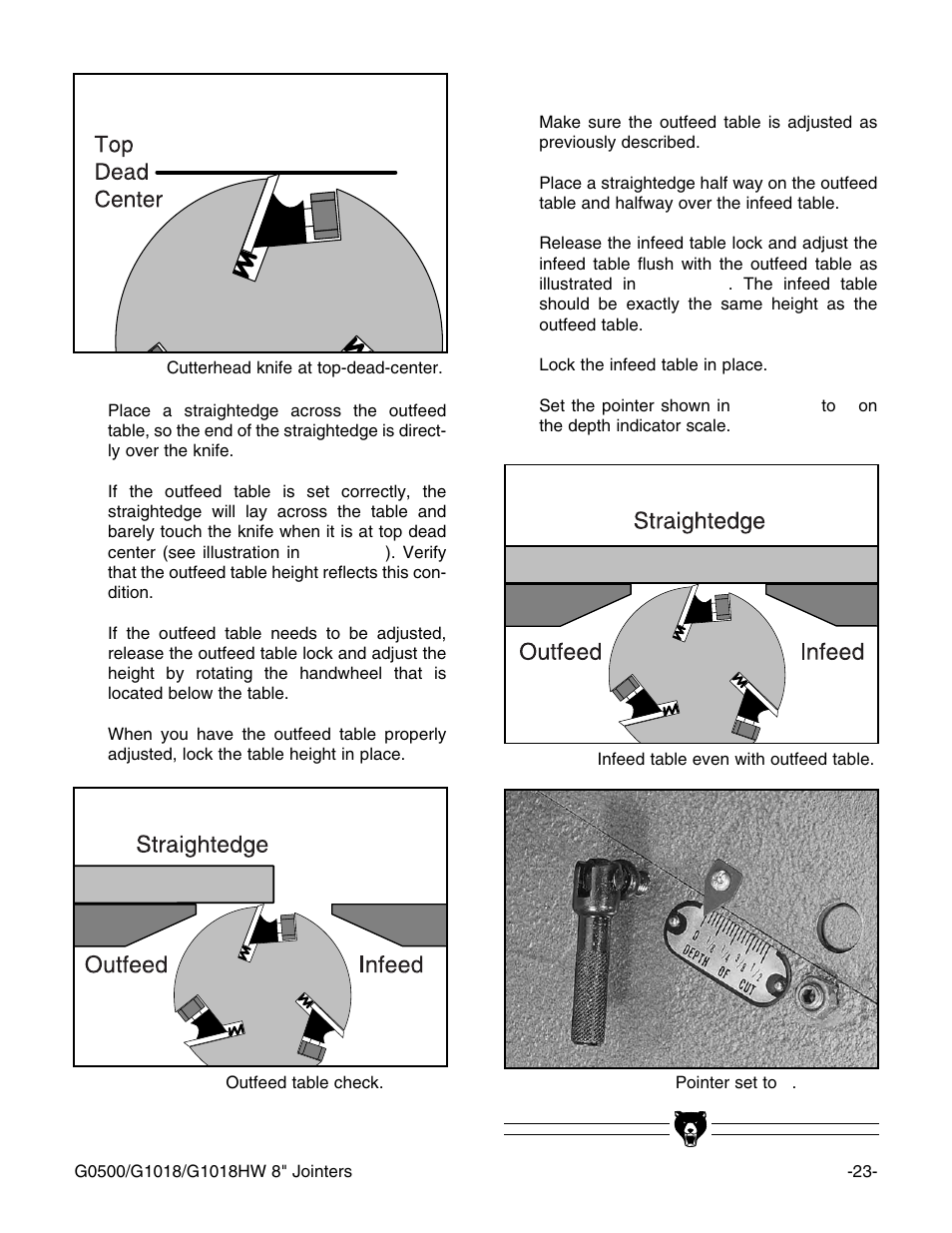 Grizzly 8" Jointer G0500 User Manual | Page 25 / 72