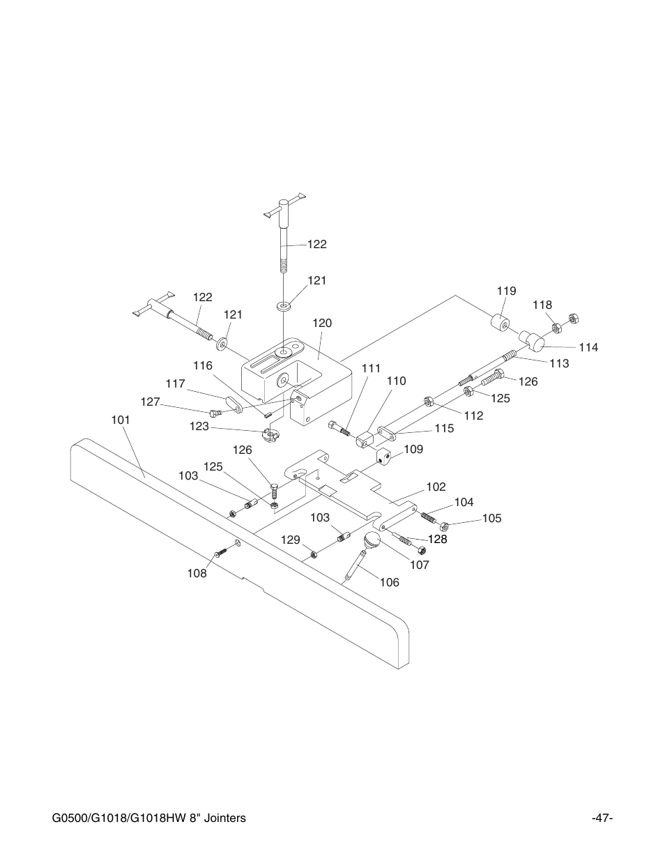 G0500 | Grizzly 8" Jointer G0500 User Manual | Page 49 / 72