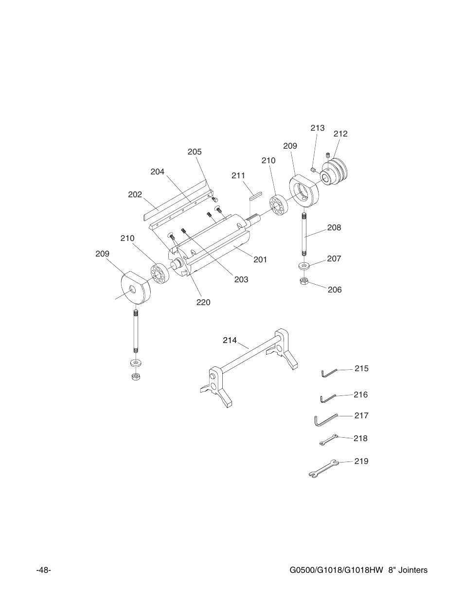 G0500 | Grizzly 8" Jointer G0500 User Manual | Page 50 / 72