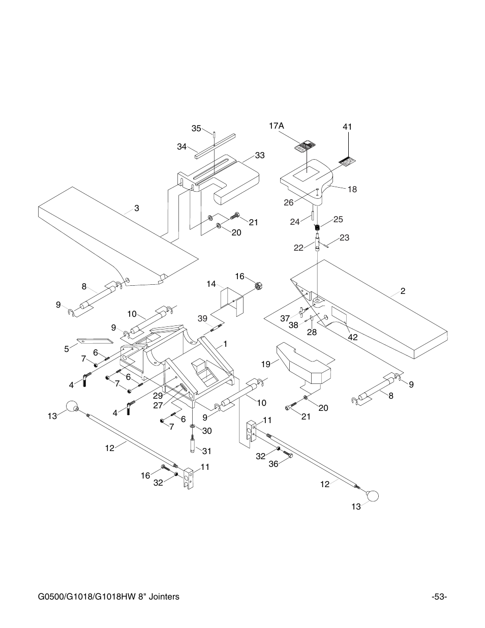 G1018 | Grizzly 8" Jointer G0500 User Manual | Page 55 / 72