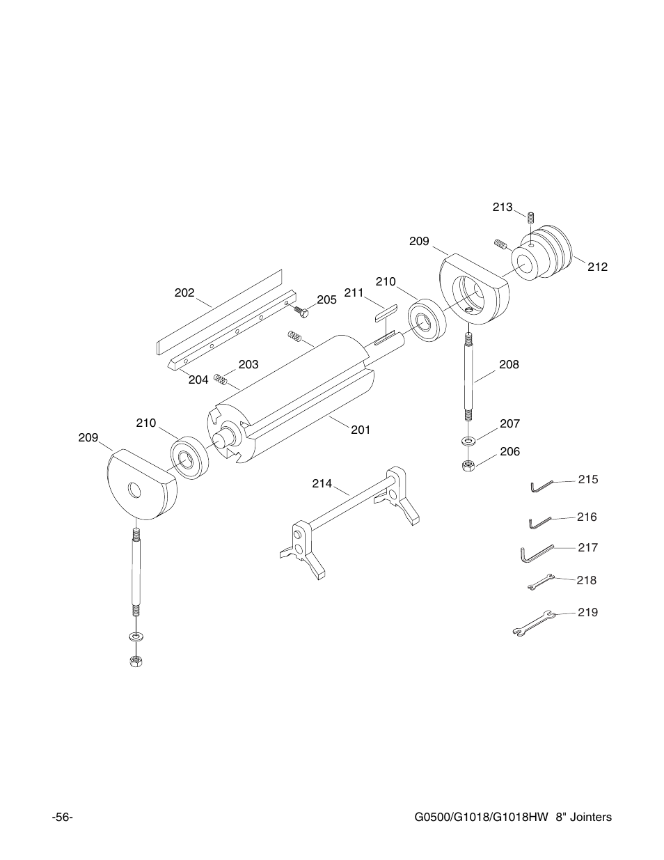 G1018 | Grizzly 8" Jointer G0500 User Manual | Page 58 / 72