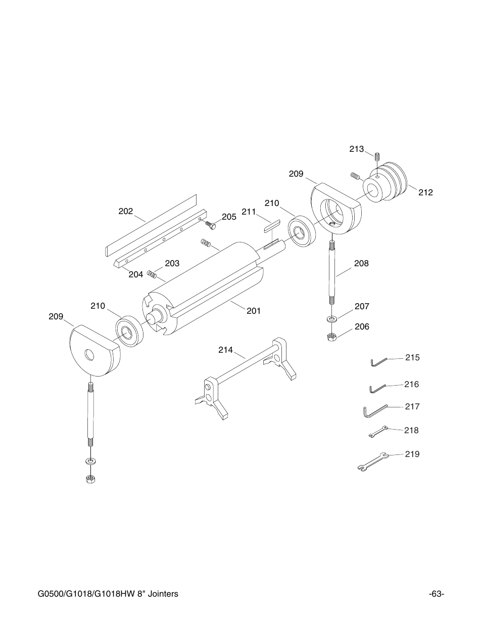 G1018hw | Grizzly 8" Jointer G0500 User Manual | Page 65 / 72