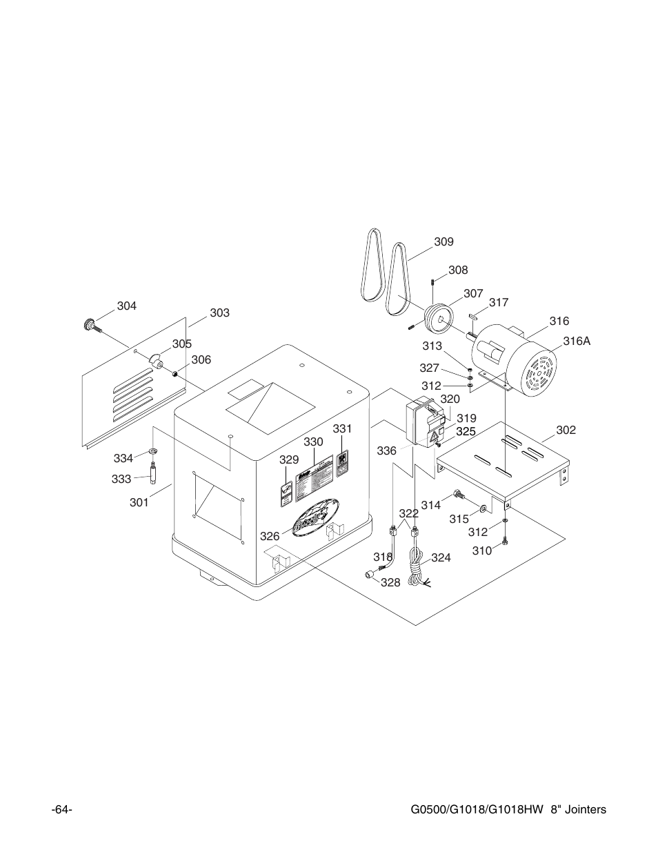 G1018hw | Grizzly 8" Jointer G0500 User Manual | Page 66 / 72