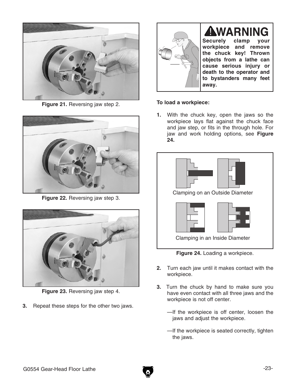 Grizzly G0554 User Manual | Page 25 / 92