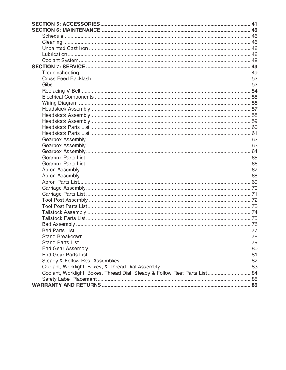 Grizzly G0554 User Manual | Page 4 / 92
