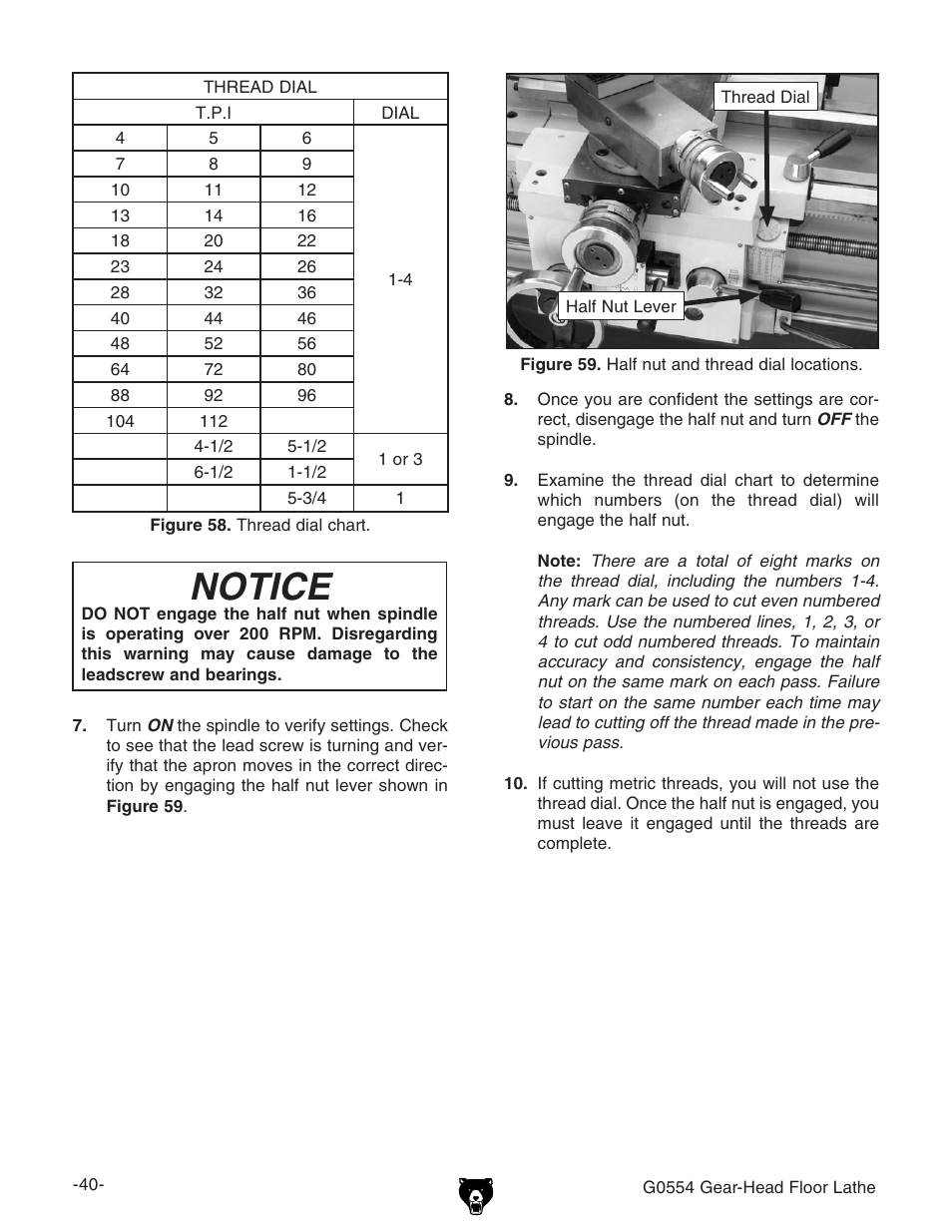 Notice | Grizzly G0554 User Manual | Page 42 / 92