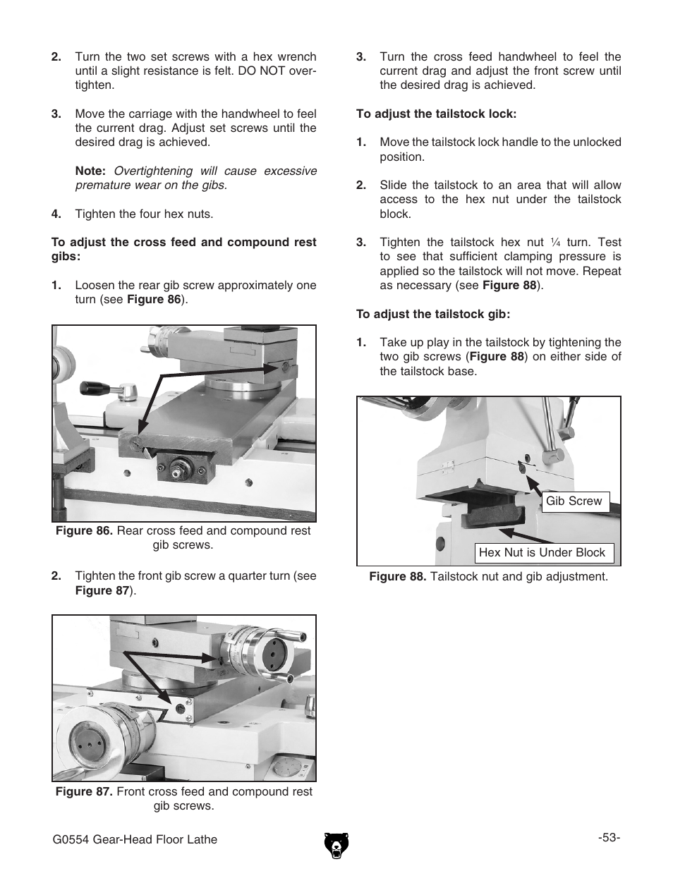 Grizzly G0554 User Manual | Page 55 / 92