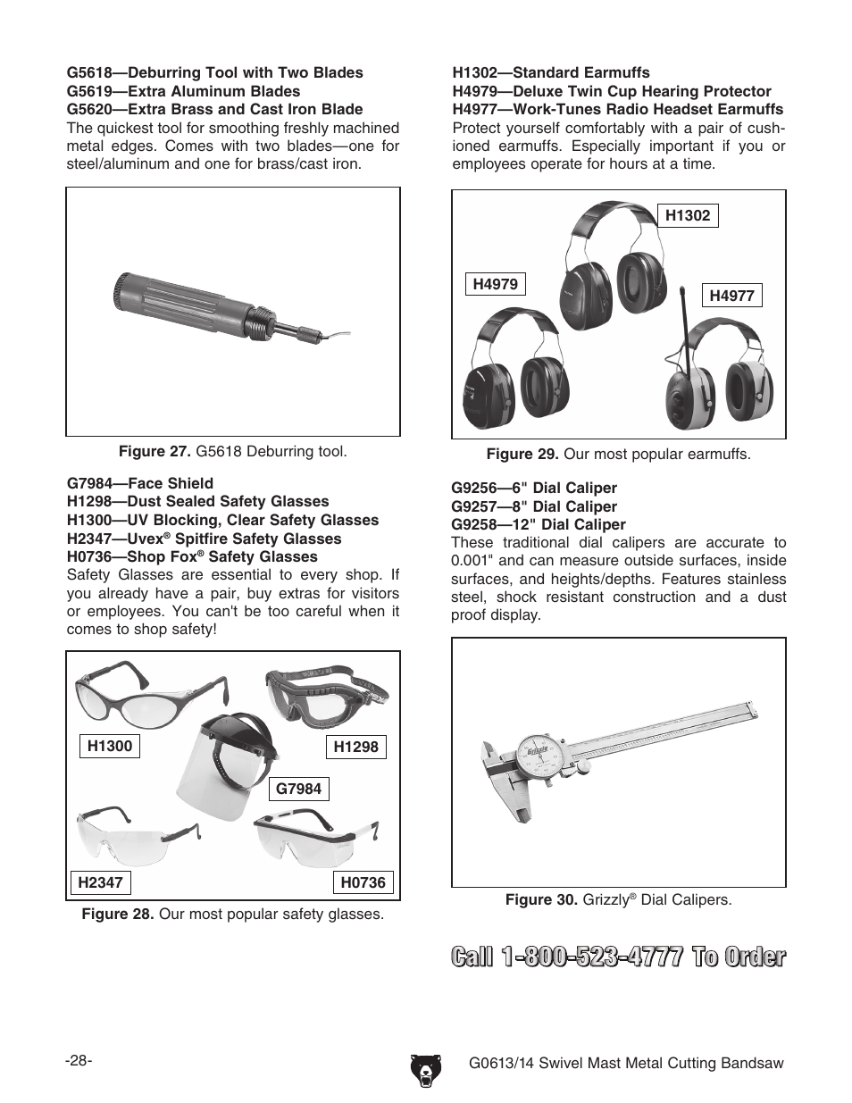 Grizzly G0613/G0614 User Manual | Page 30 / 68