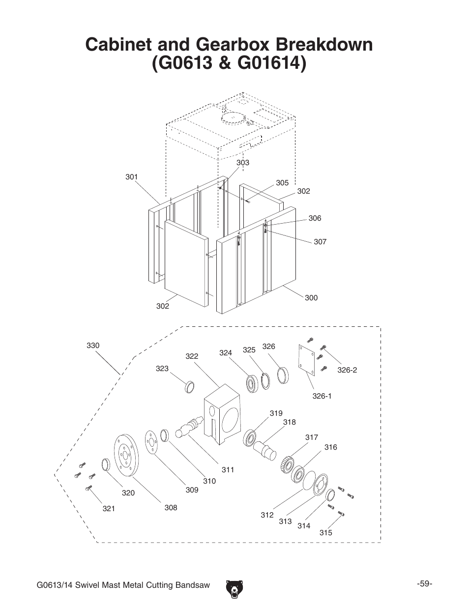 Grizzly G0613/G0614 User Manual | Page 61 / 68