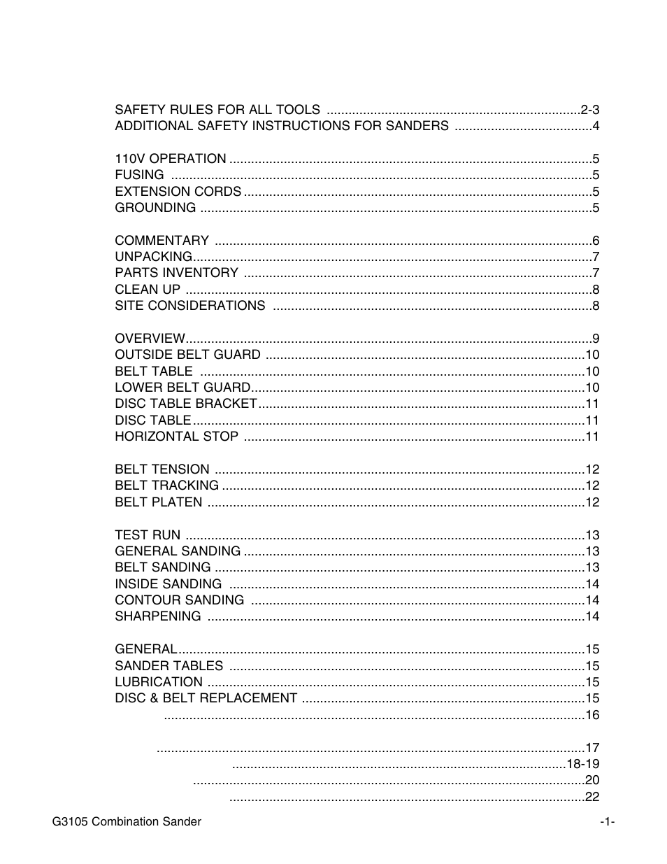 Grizzly G3105 User Manual | Page 3 / 26