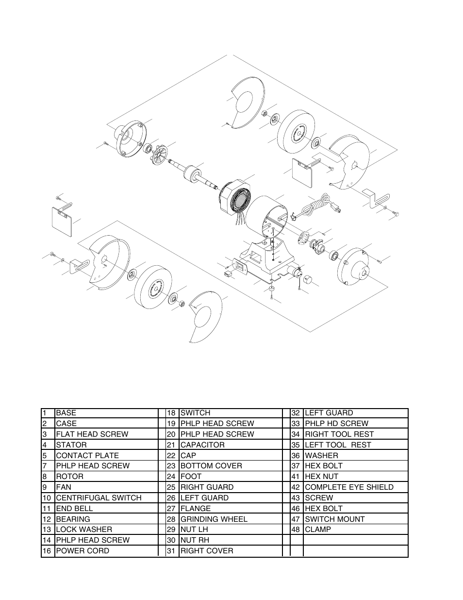 Xiv. parts diagram xv. parts list | Grizzly G1062 User Manual | Page 13 / 13