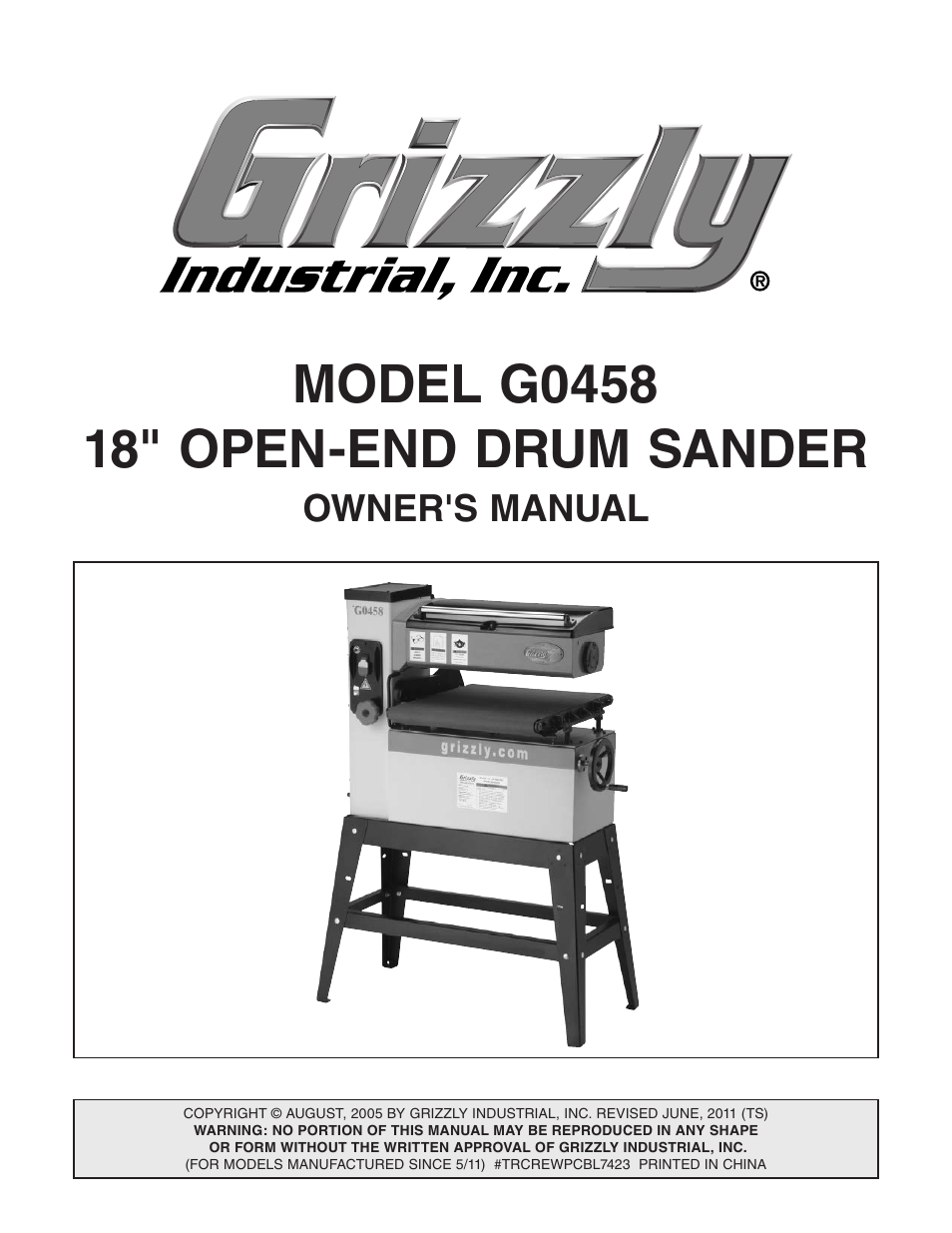 Grizzly G0458 User Manual | 48 pages