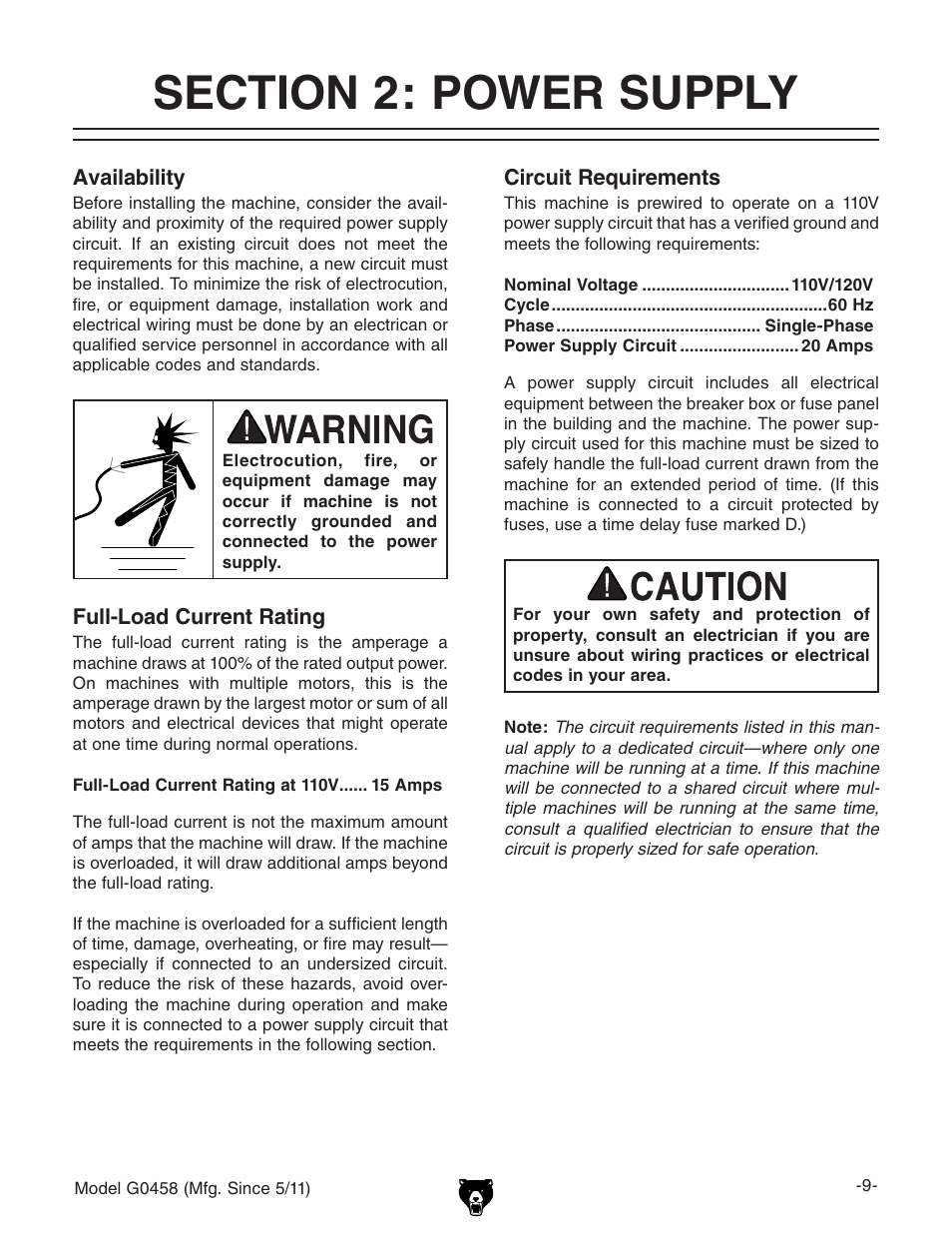 Grizzly G0458 User Manual | Page 11 / 48