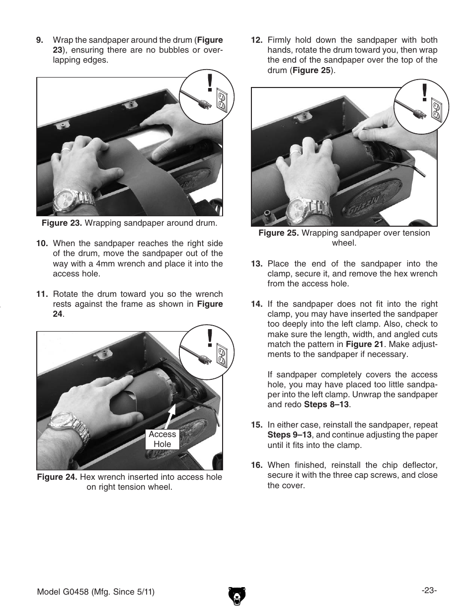 Grizzly G0458 User Manual | Page 25 / 48