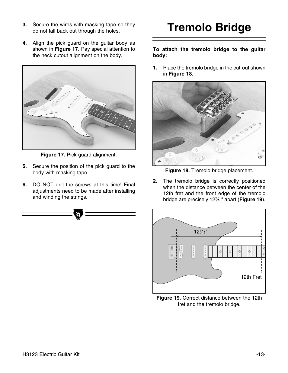 Tremolo bridge | Grizzly H3123 User Manual | Page 15 / 32