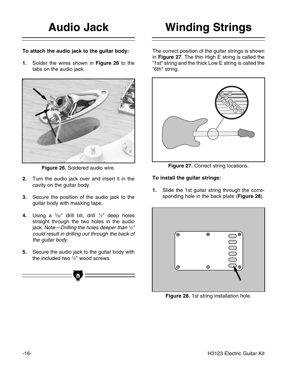 Winding strings, Audio jack | Grizzly H3123 User Manual | Page 18 / 32