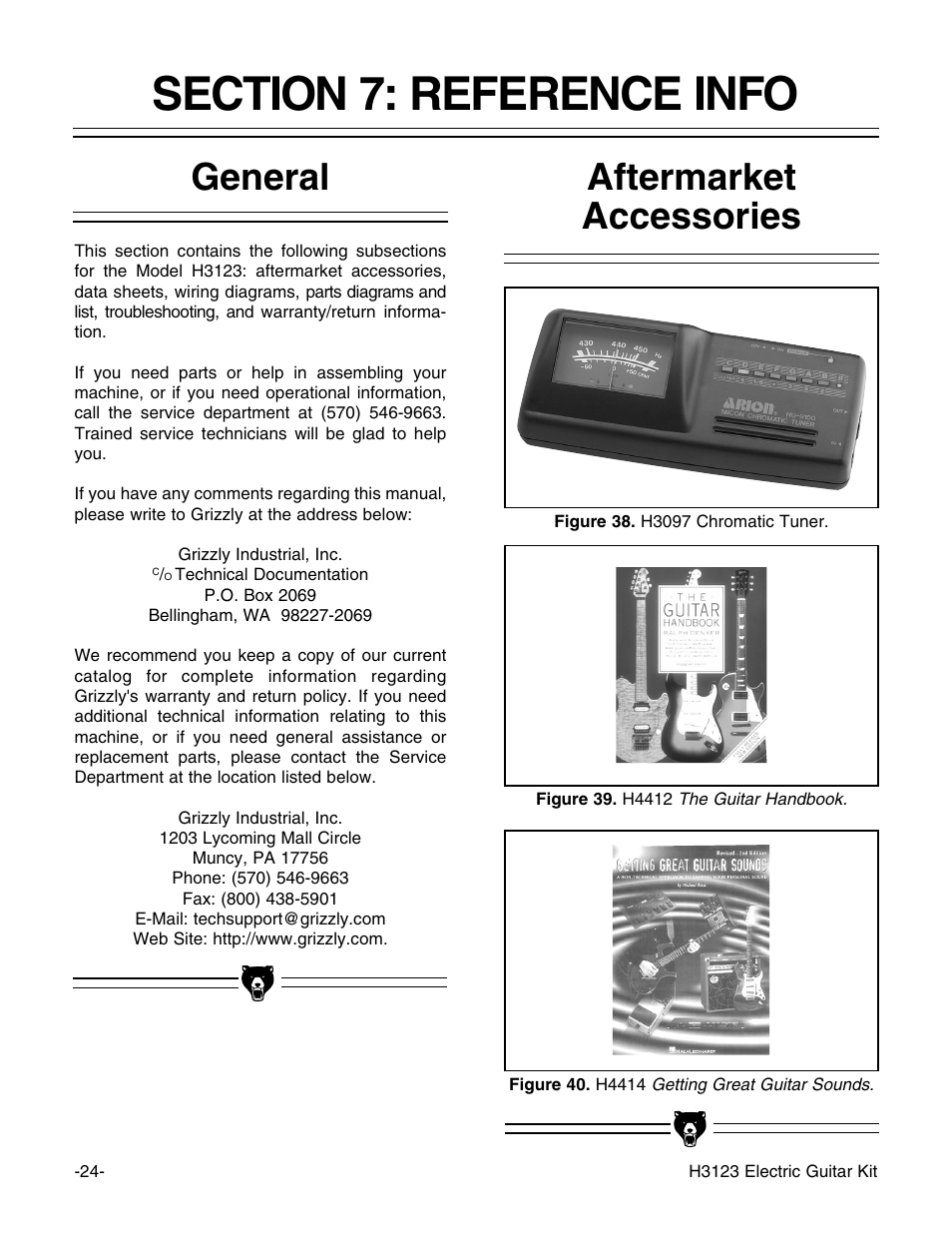 Aftermarket accessories, General | Grizzly H3123 User Manual | Page 26 / 32