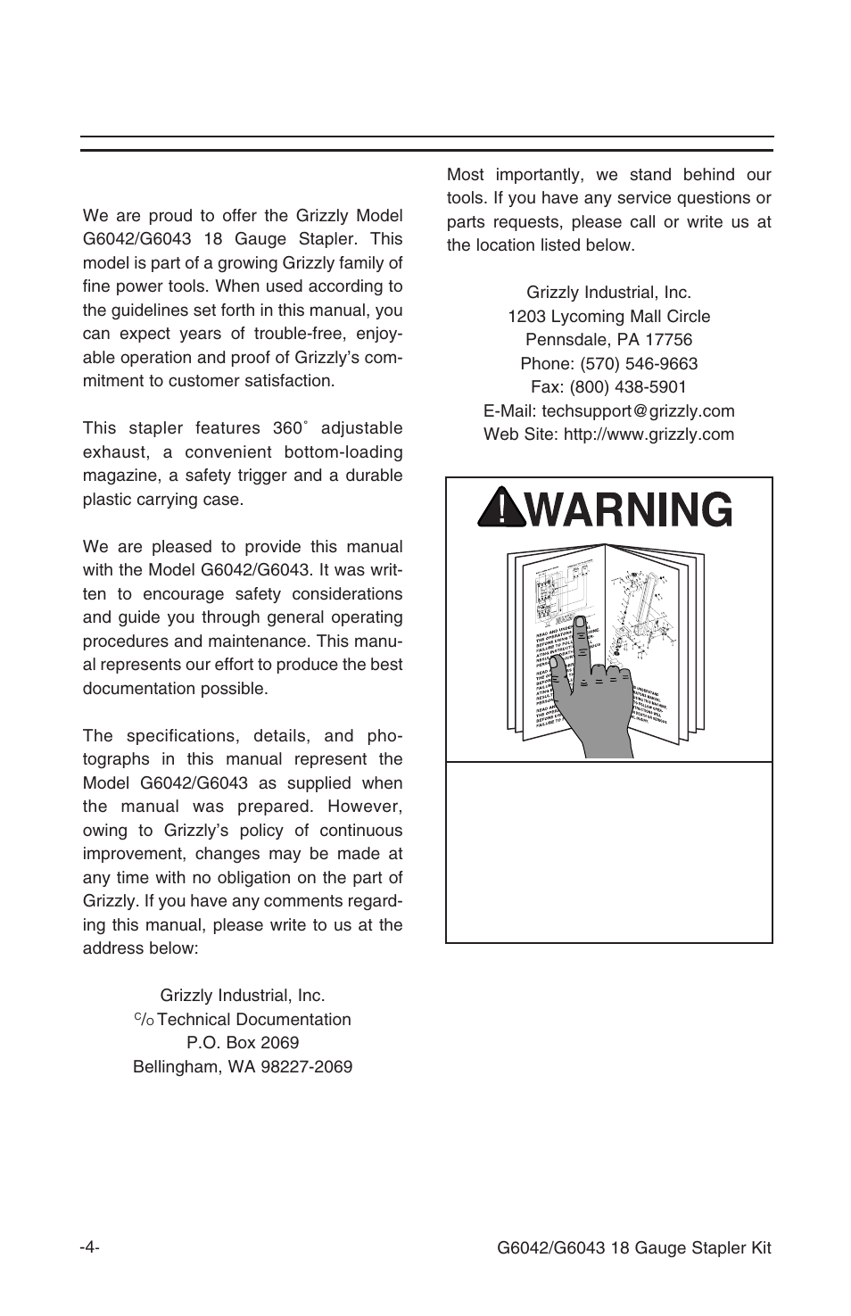 Introduction, Commentary | Grizzly G6043 User Manual | Page 5 / 20