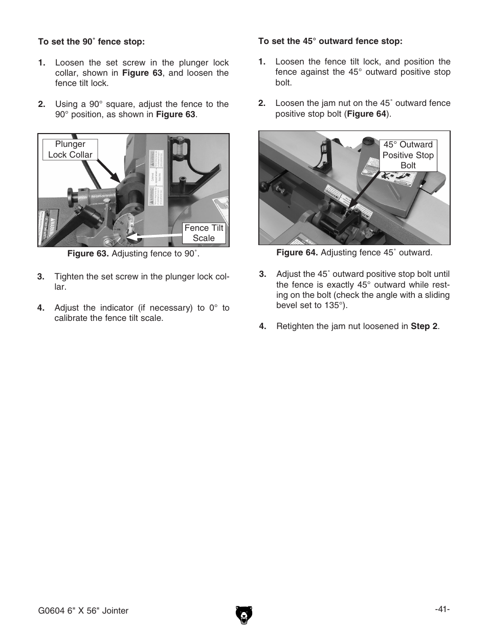 Grizzly G0604 User Manual | Page 43 / 56