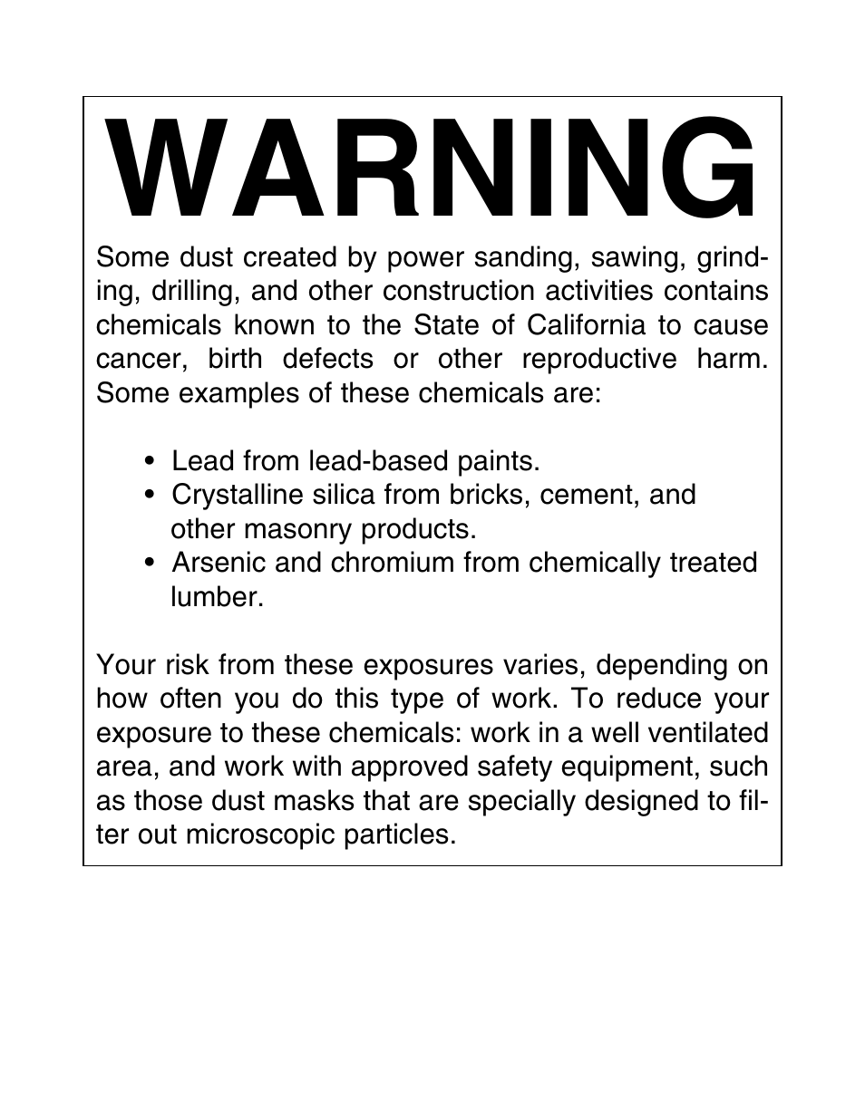 Warning | Grizzly G1019 User Manual | Page 2 / 48