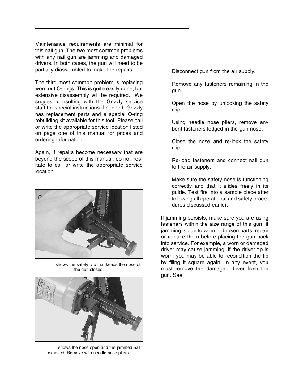 Ix. maintenance, A. jamming | Grizzly G3690 User Manual | Page 12 / 19