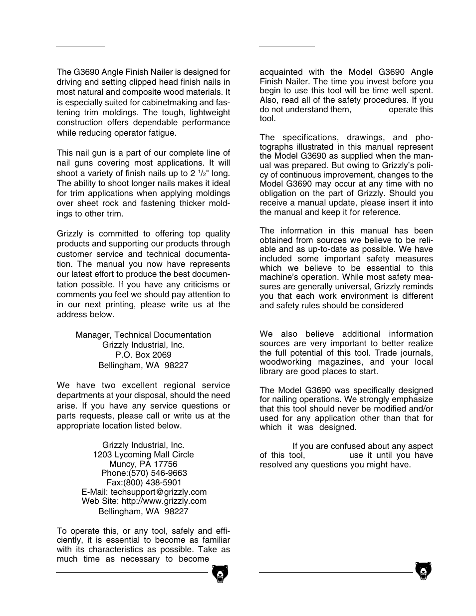I. introduction ii. commentary | Grizzly G3690 User Manual | Page 4 / 19