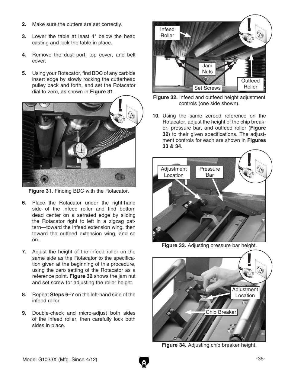 Grizzly G1033X User Manual | Page 37 / 56