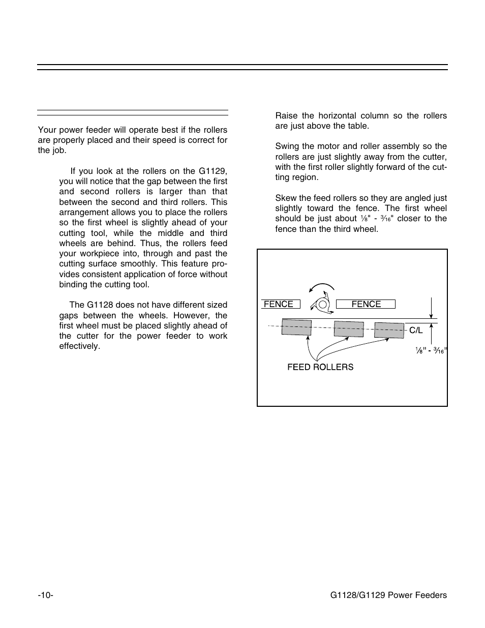 Roller placement | Grizzly G1129 User Manual | Page 12 / 39