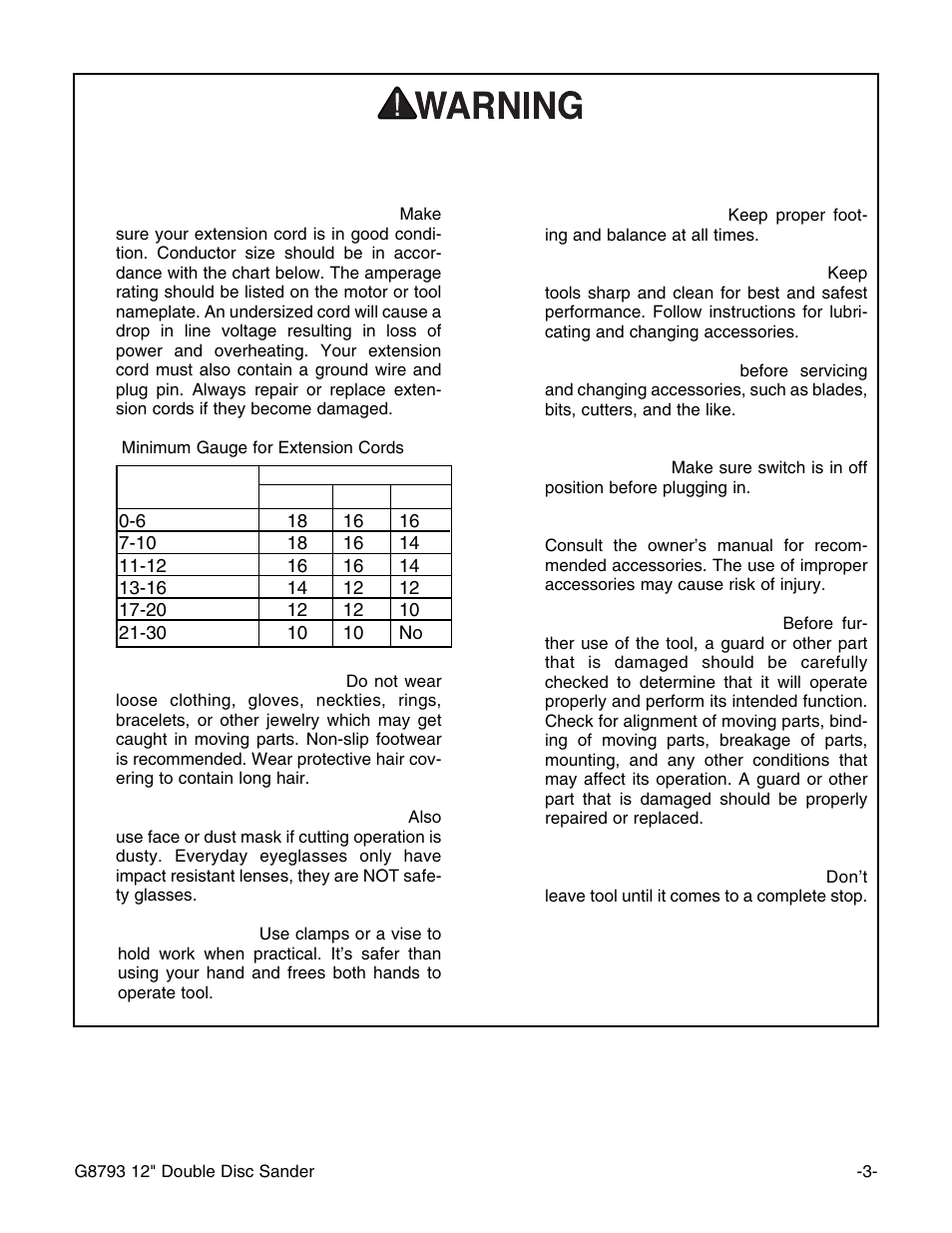 Safety instructions for power tools | Grizzly G8793 User Manual | Page 5 / 26