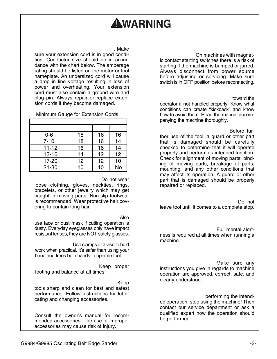 Safety instructions for power tools | Grizzly G9985 User Manual | Page 5 / 44