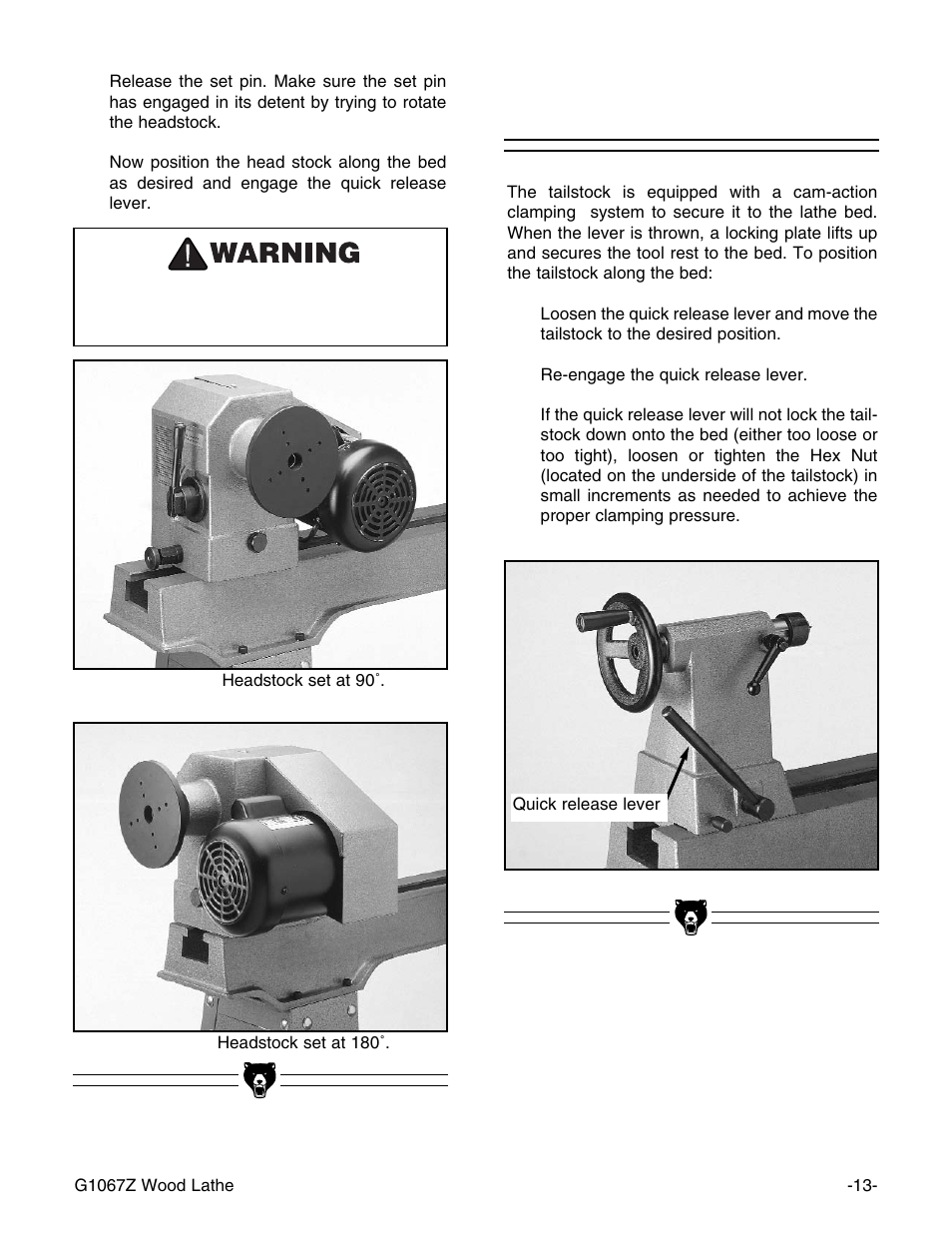 Tailstock | Grizzly G1067Z User Manual | Page 14 / 28