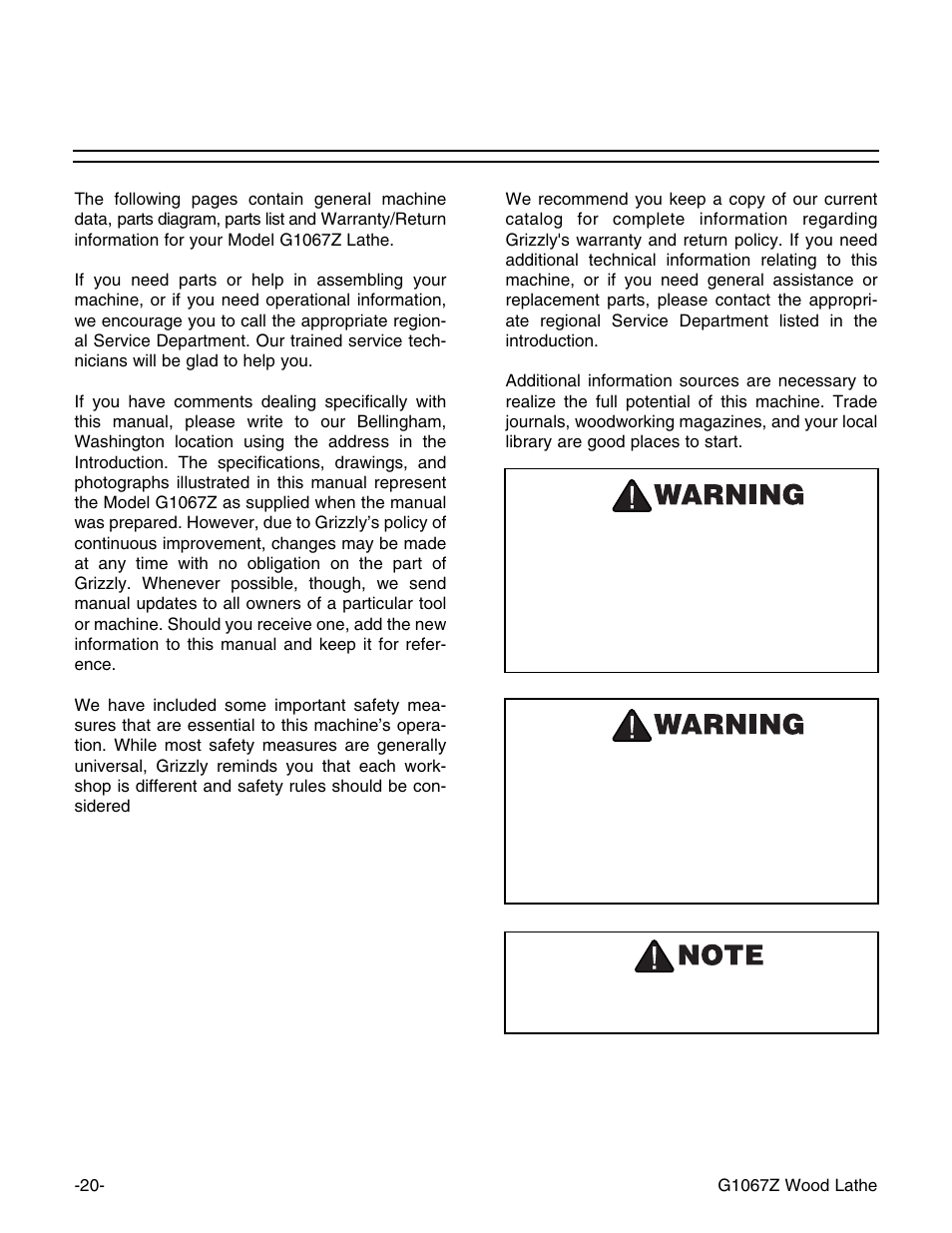 Grizzly G1067Z User Manual | Page 21 / 28