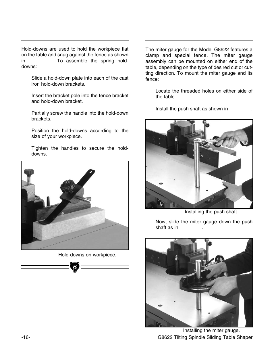 Hold-downs miter assembly | Grizzly G8622 User Manual | Page 18 / 48