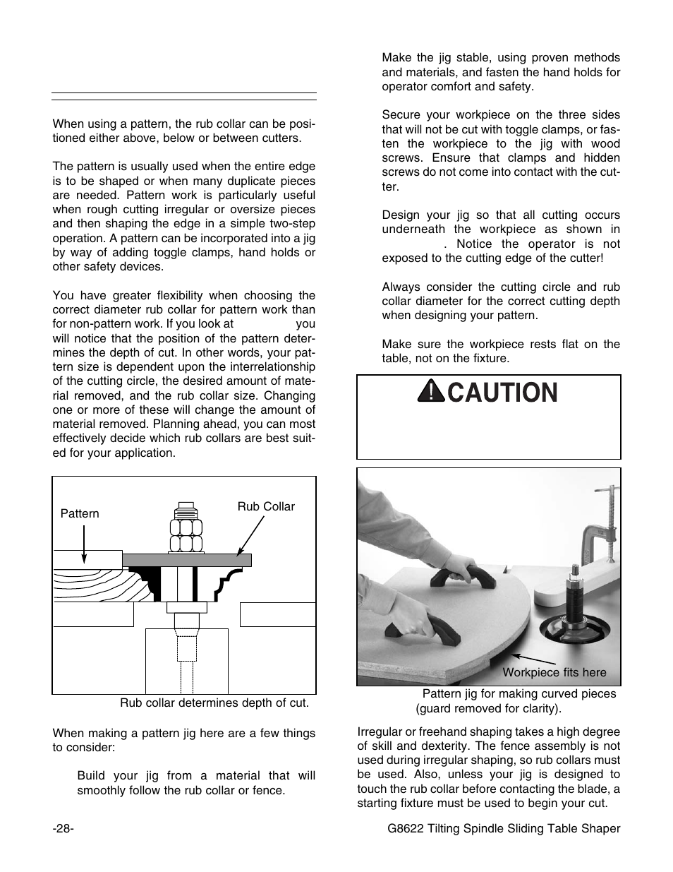 Pattern work | Grizzly G8622 User Manual | Page 30 / 48