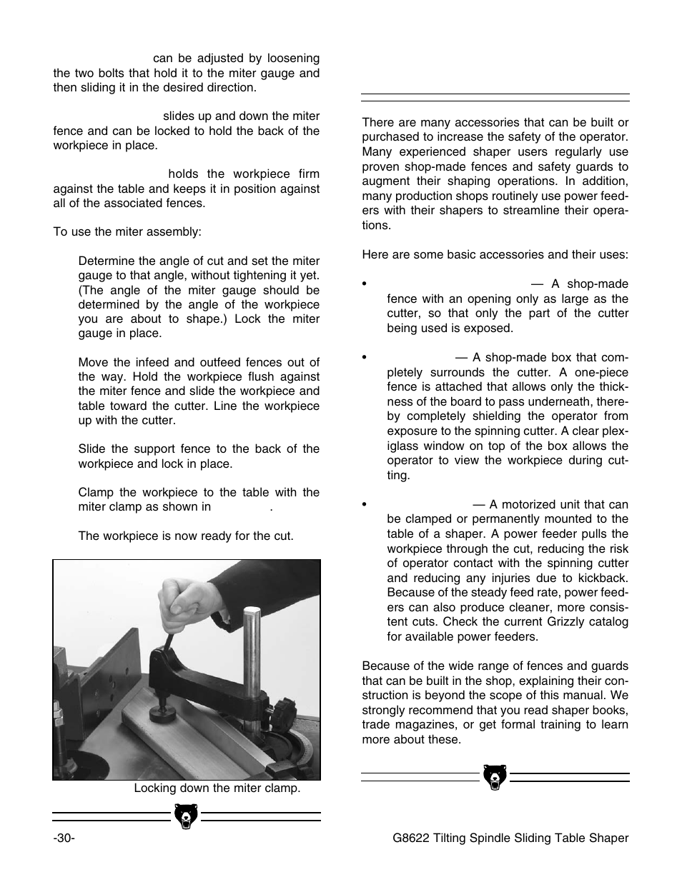 Shaper accessories | Grizzly G8622 User Manual | Page 32 / 48