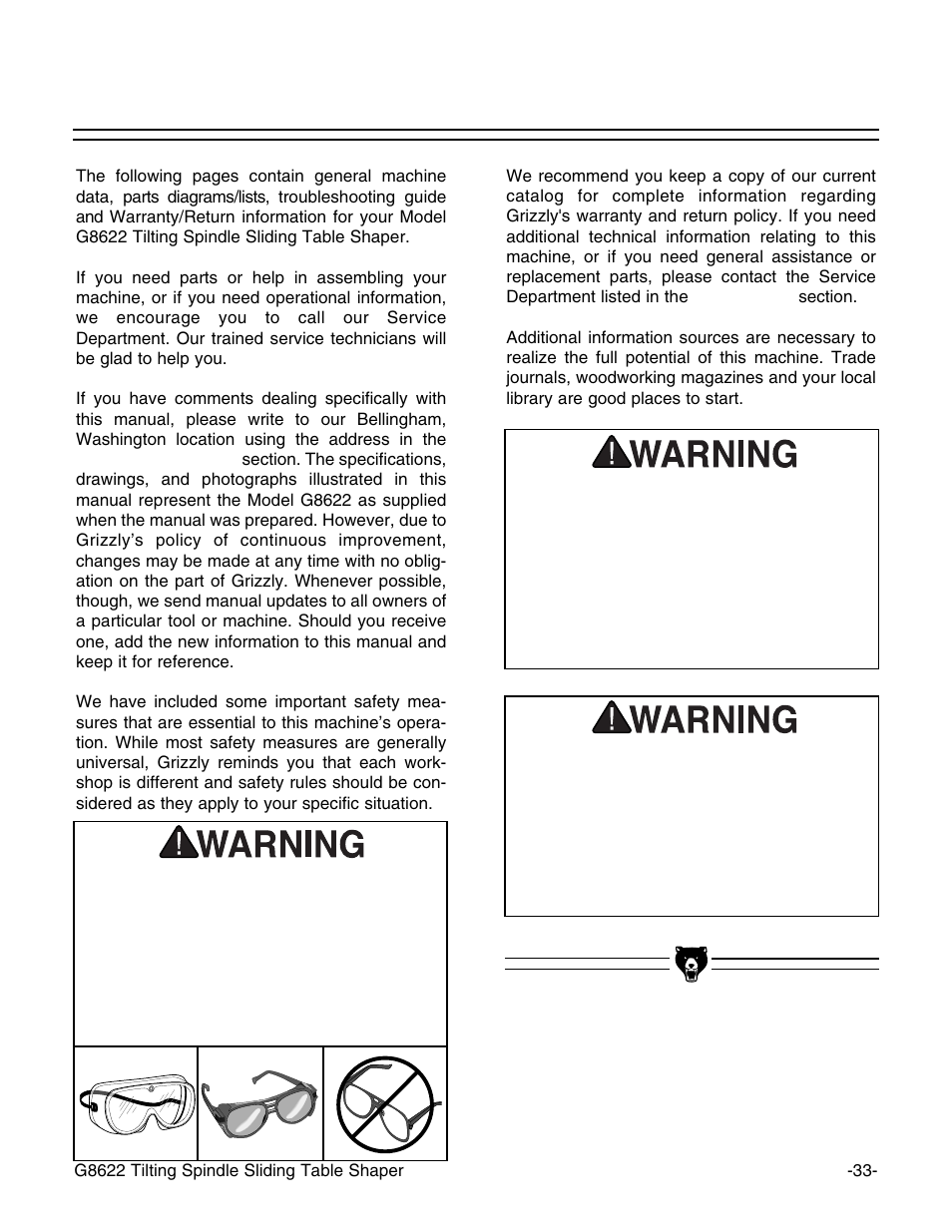 Grizzly G8622 User Manual | Page 35 / 48
