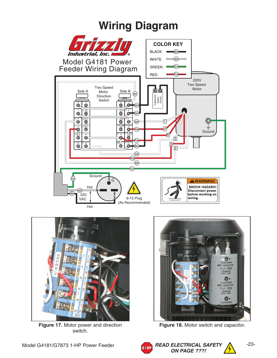 Wiring diagram, Bdyza<)&-&edlzg ;zzyzgl^g^c\9^v\gvb | Grizzly Power Feeder G7873 User Manual | Page 25 / 32