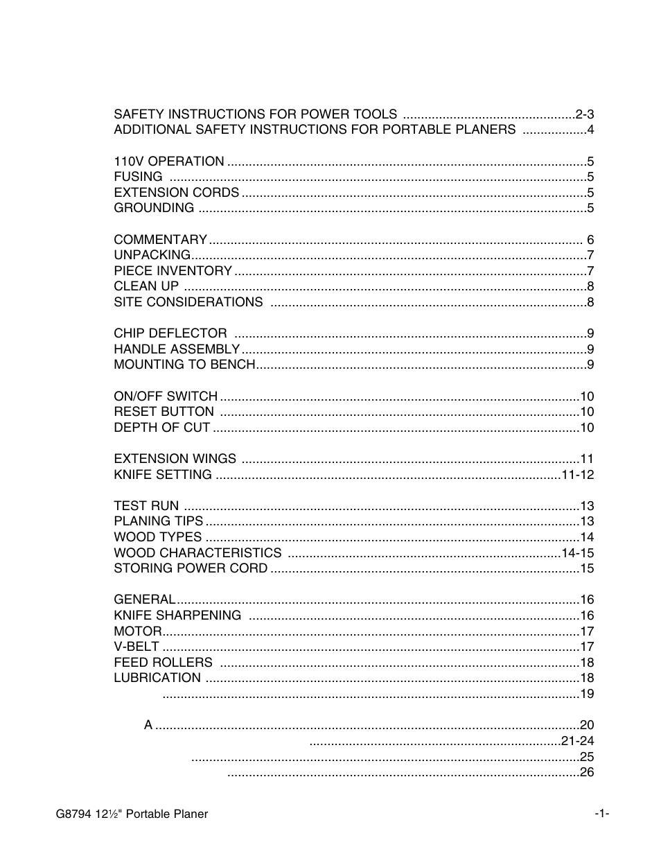 Grizzly G8794 User Manual | Page 3 / 30
