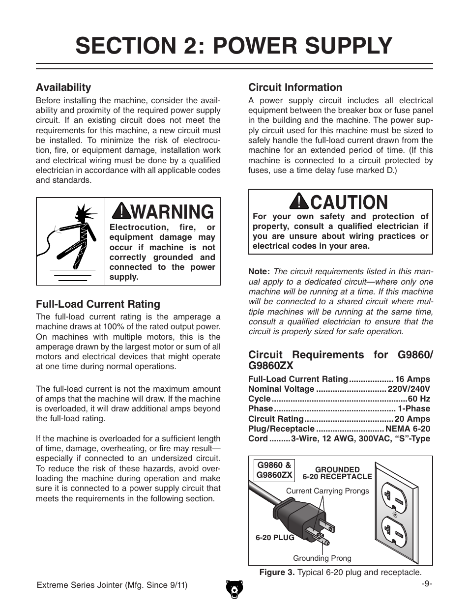 Grizzly Extreme Series Jointer G9953ZX User Manual | Page 11 / 76