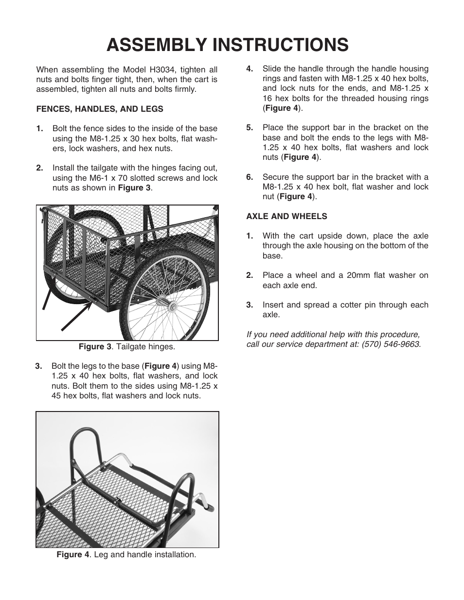 Assembly instructions | Grizzly Large Wheel Nursery Push Cart H3034 User Manual | Page 3 / 4