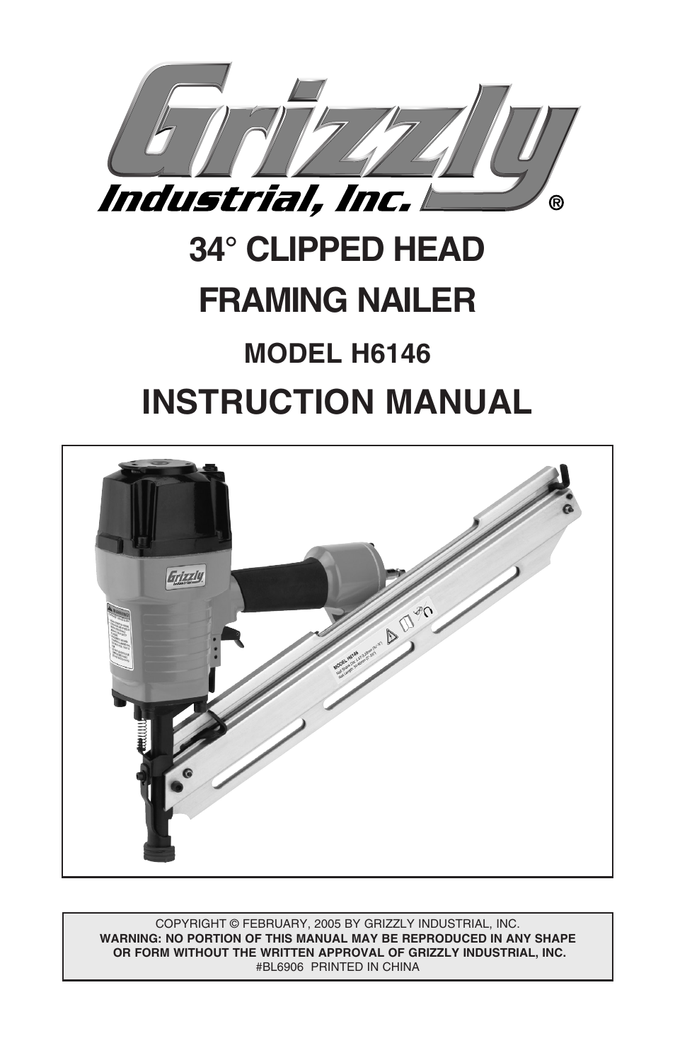 Grizzly H6146 User Manual | 20 pages