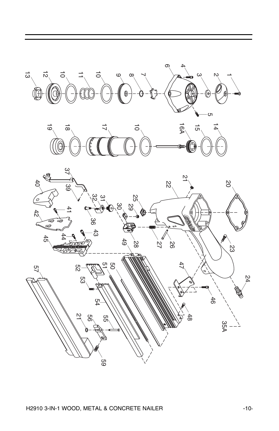 H2910 part breakdown | Grizzly H2910 User Manual | Page 11 / 16