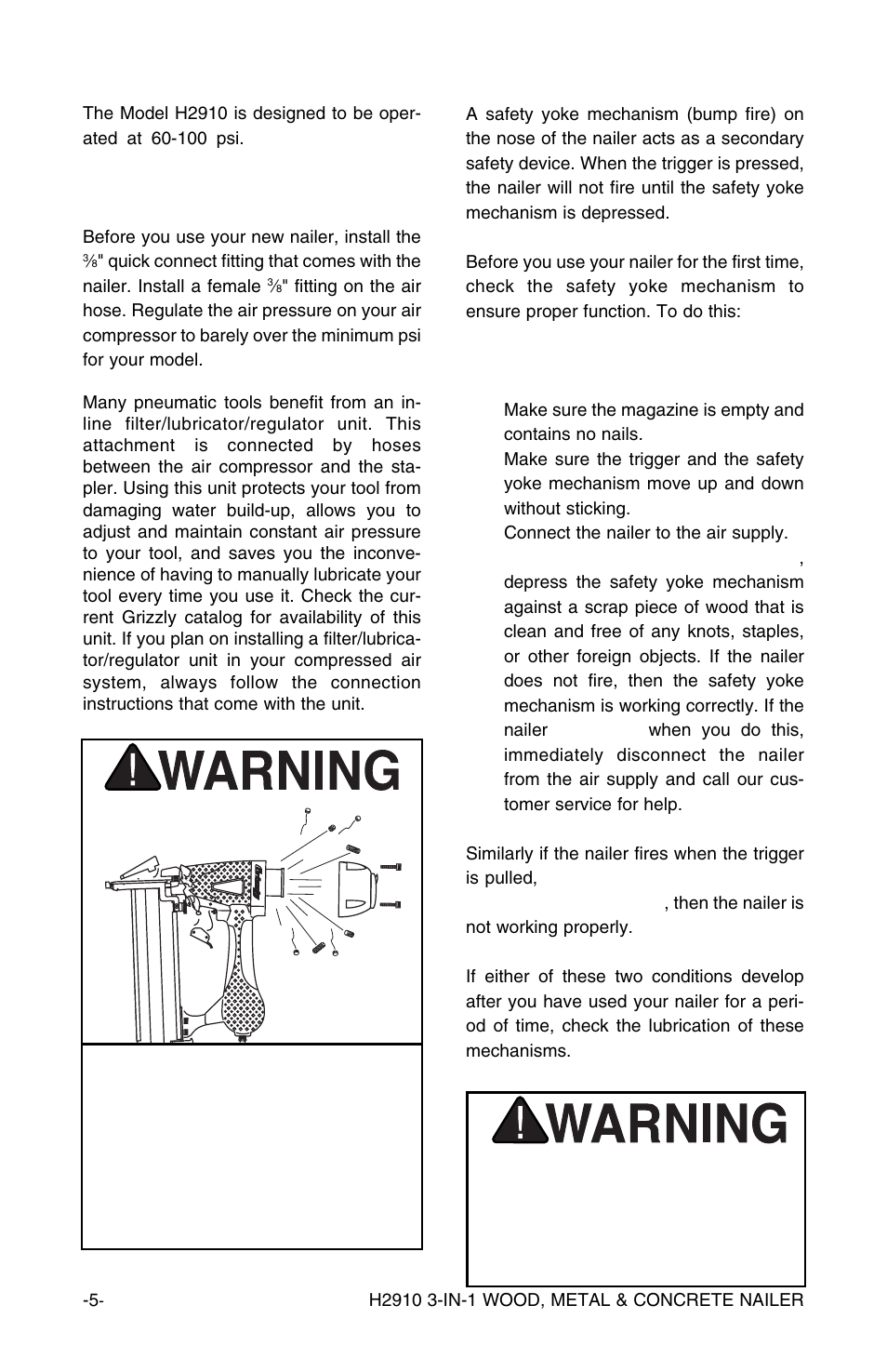 Compressed air system safety yoke mechanism | Grizzly H2910 User Manual | Page 6 / 16