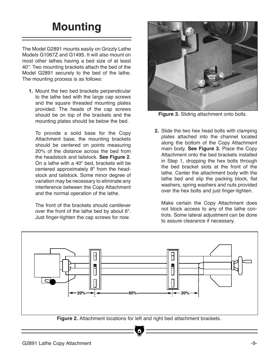 Mounting | Grizzly Wood Copy Attachment G2891 User Manual | Page 11 / 28