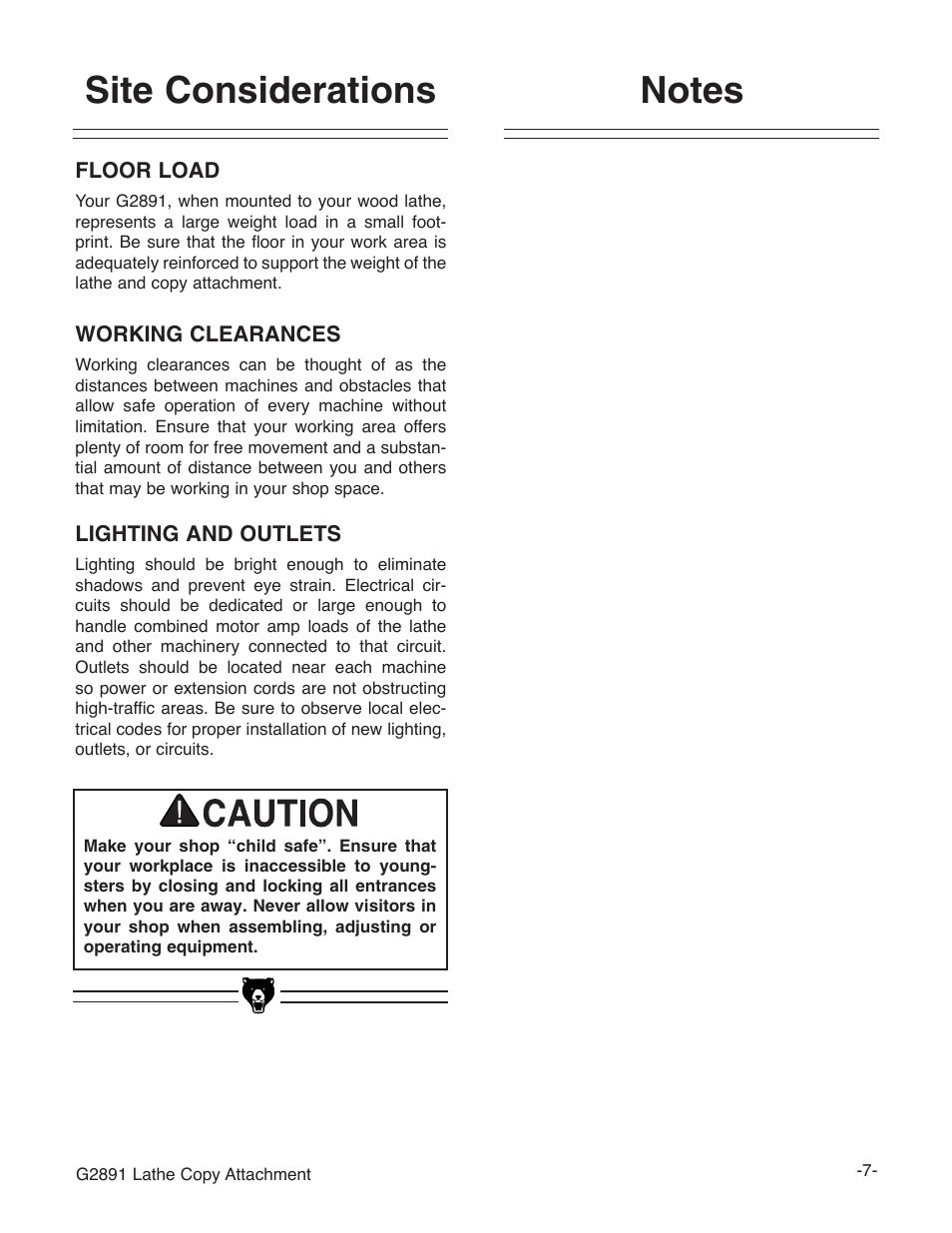Grizzly Wood Copy Attachment G2891 User Manual | Page 9 / 28