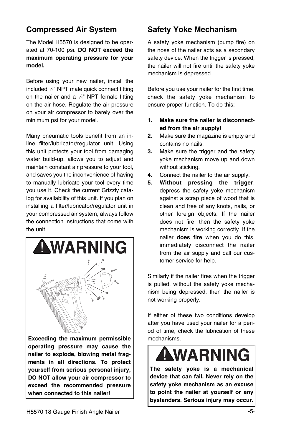 Compressed air system safety yoke mechanism | Grizzly H5570 User Manual | Page 6 / 16