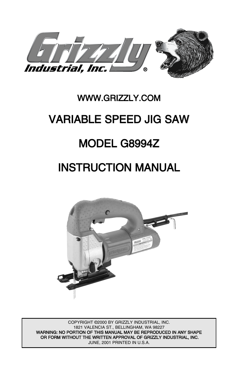 Grizzly G8994z User Manual | 15 pages
