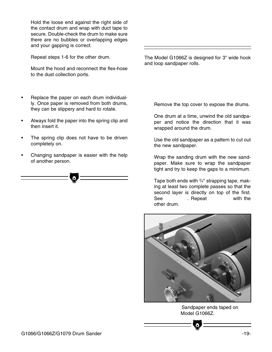 Paper replacement g1066z | Grizzly G1066Z User Manual | Page 21 / 54