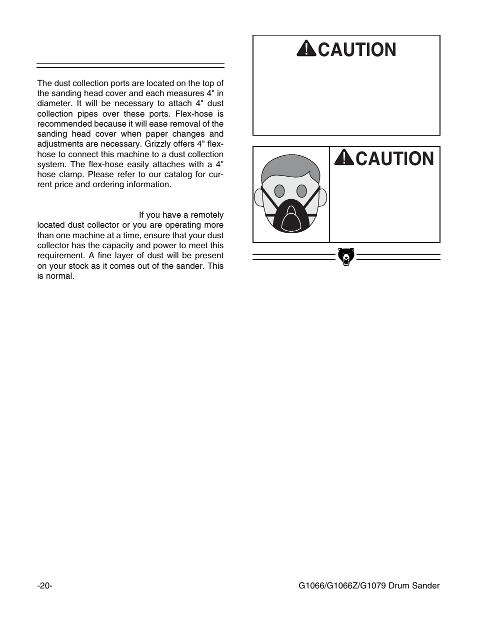 Dust collection | Grizzly G1066Z User Manual | Page 22 / 54
