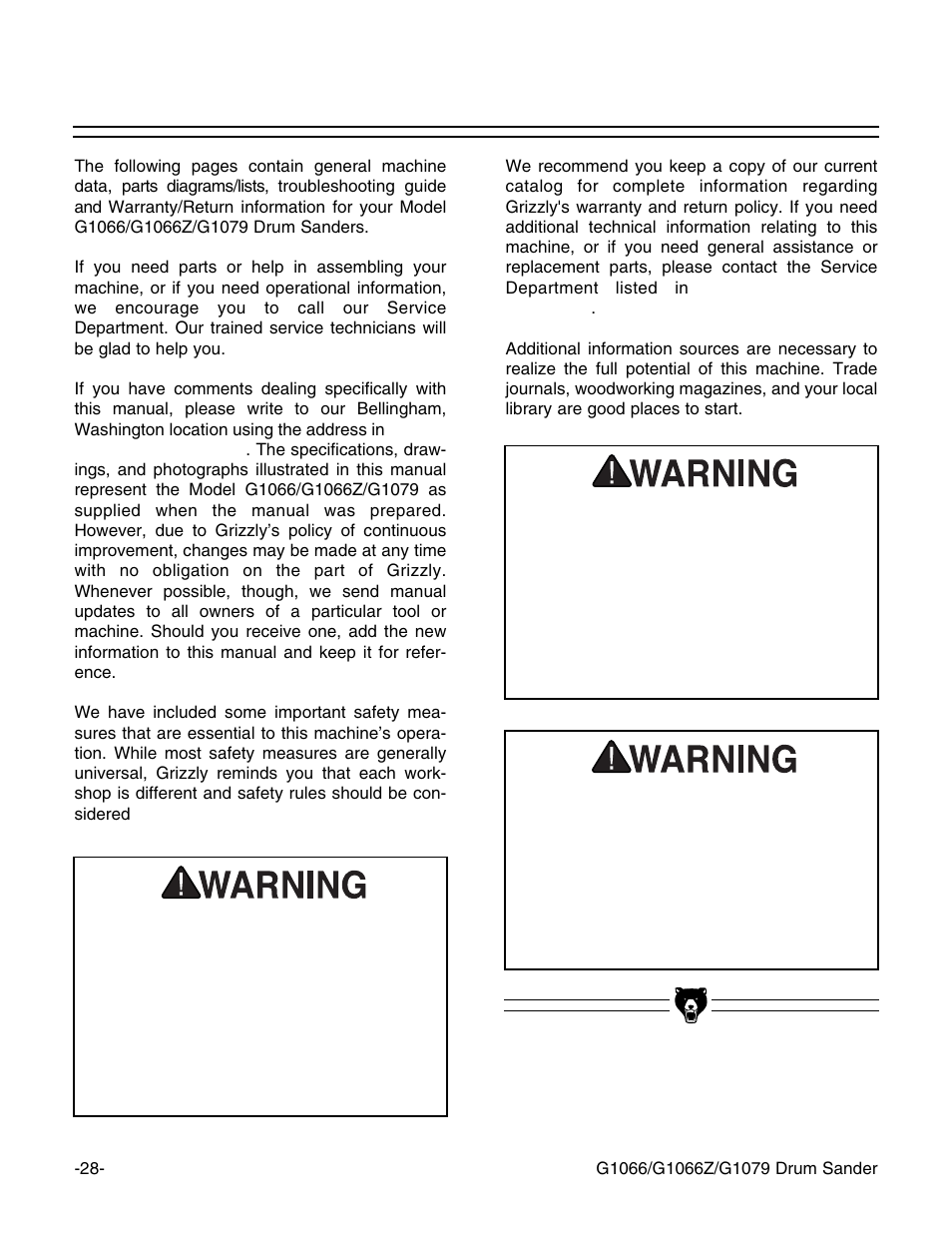 Grizzly G1066Z User Manual | Page 30 / 54